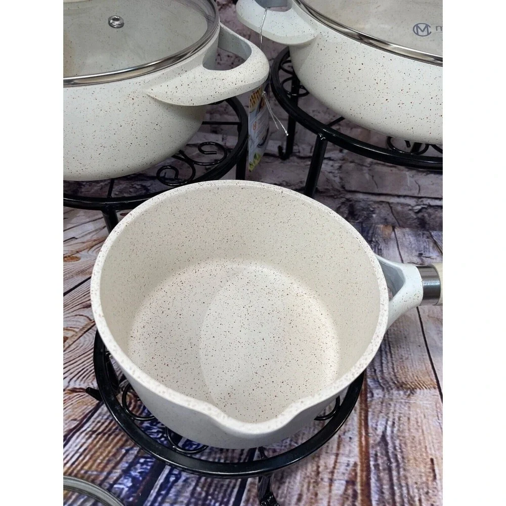 Master Class‎ Cookware White w/ Reddish Spec 6 Pc. set Heavy duty cast aluminum